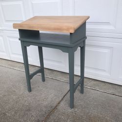Unusual Antique solid wood children’s desk or side table nightstand 
