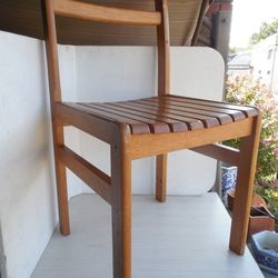 2 Matching Pair Of Mission Style Slat Seat Chairs 
