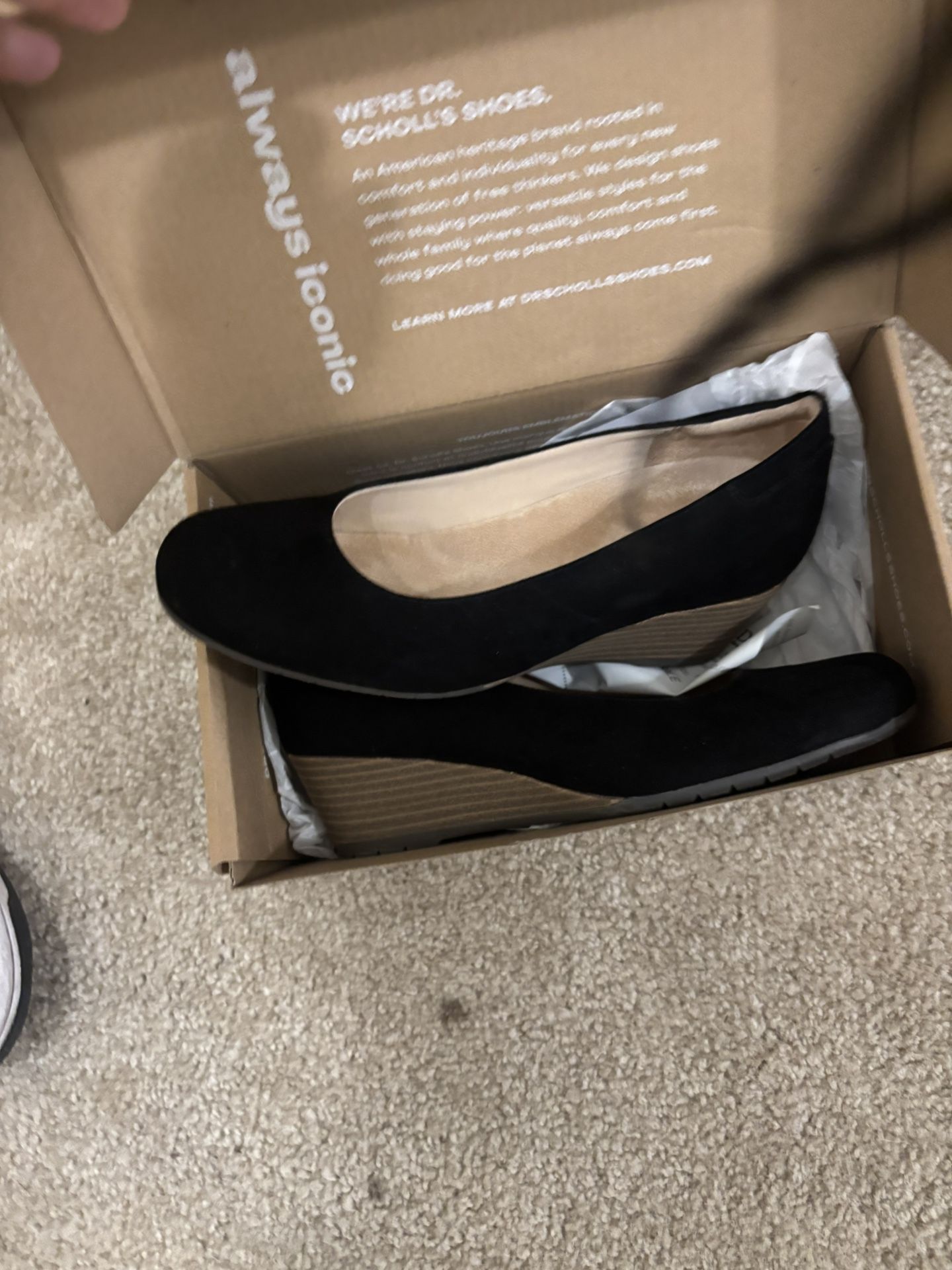 Wedge Heel Suede Work Shoe