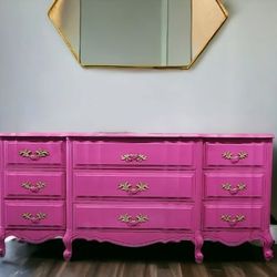 Hot Pink triple French Provincial dresser