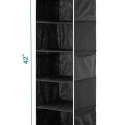 ZOBER Hanging Closet Organizer, 5-Shelf - Hanging Storage Organizer Shelves for Clothes, Towels, Toys - College Dorm Room, Nursery, & Home Closet 