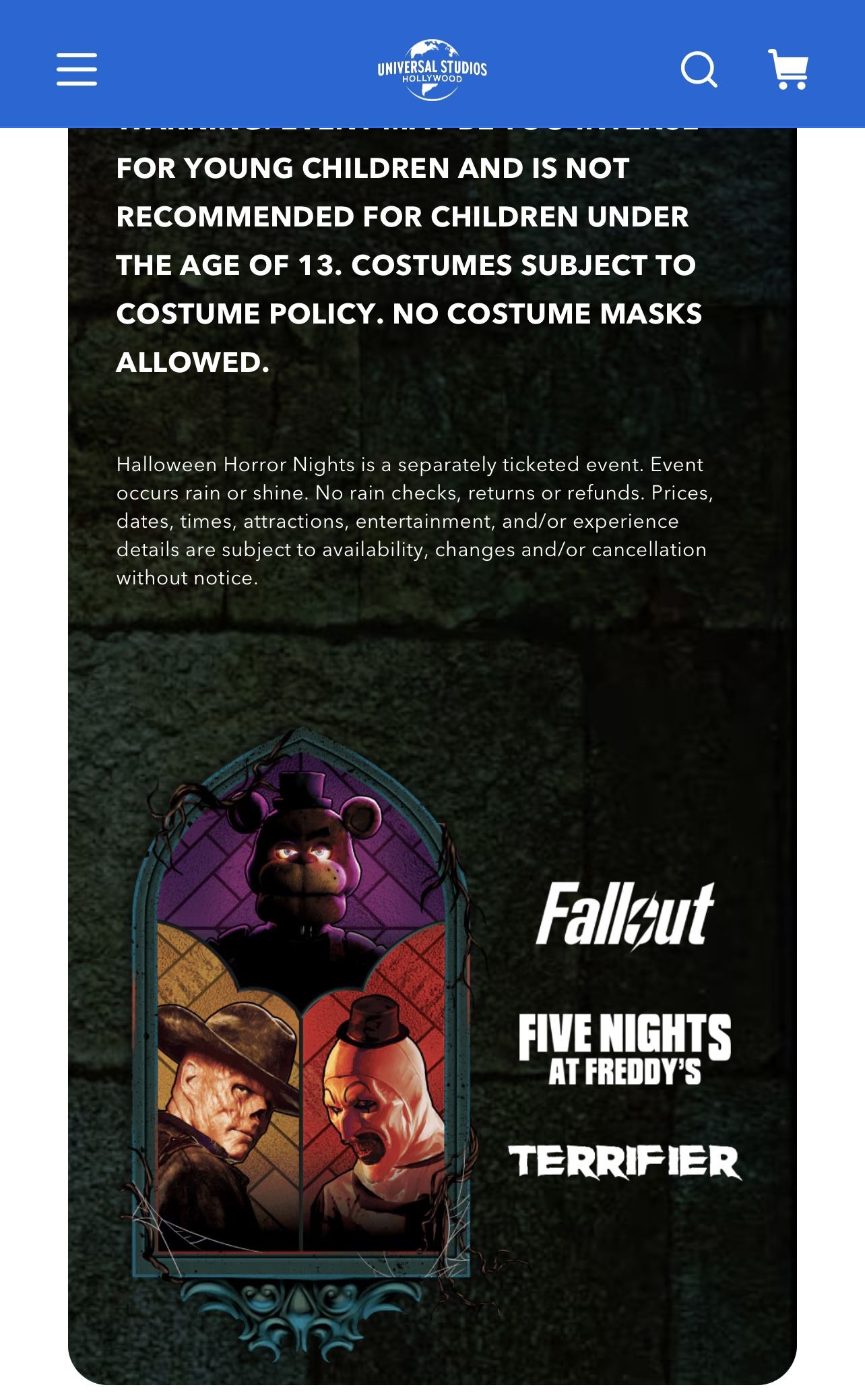 Universal Studios Halloween Horror Nights Ticket