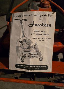 Rare Jacobsen  walk behind Mower