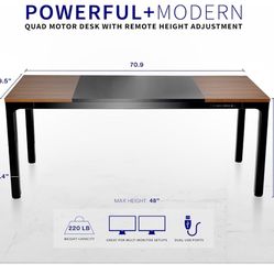 VIVO Premium Electric 71 x 30 inch Height Adjustable Memory Stand Up Desk, Black 4-Leg Quad Motor Frame, 