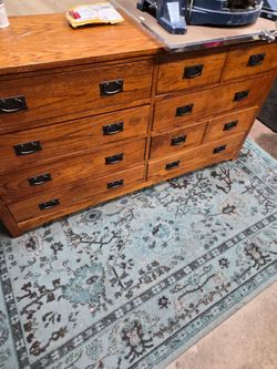 Wood Dresser with Black Hardware