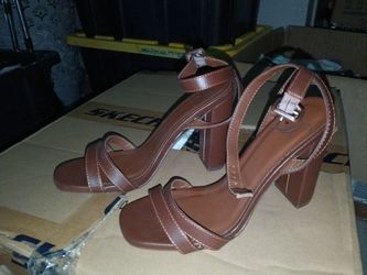 Brown high heels