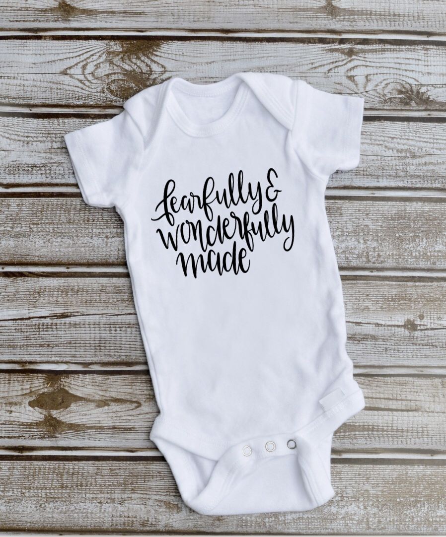 Fearfully and wonderfully made onesie