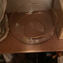 Glass serving Bowl With 24k Trim