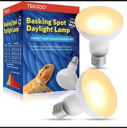 Heat Lamp Bulbs Reptile Basking Light Spot Daylight for Bearded Dragon,Lizard,Tortoise,Amphibian 50W (2 Pack) 50+ bought in past month