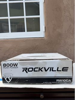 NEW Rockville RW10CA 10" 800 Watt Slim Low Profile Active Powered Car Subwoofer