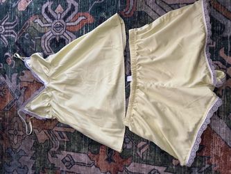 Yellow Satin Cami and Shorts Set