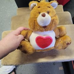 Vintage Care Bears Plush Tenderheart  Coin Bank 