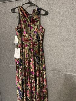Aidan Mattox Metallic Floral Dress