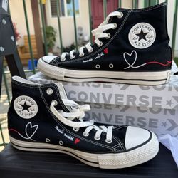 🔥Converse ‘Made with Love’ High Top Black (171158F) Men Size 9 / Women 11🔥NWOB