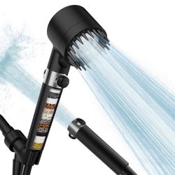 High Pressure Handheld Shower Head with ON/OFF Switch 3 Spray Mode Water Softener Filter with Hose New condition in box 