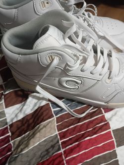 Coach White High-Top Leather Sneakers
