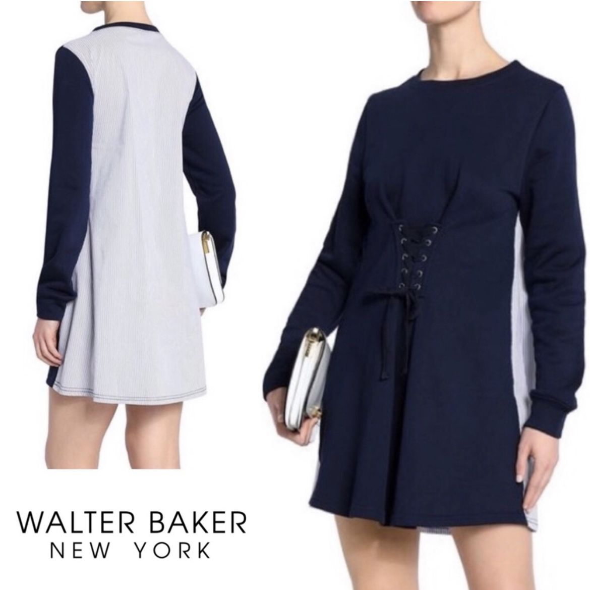 Brand New Walter Baker Anne Lace-up Shift Dress - Size Medium