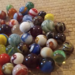 Lot Of 60 Vintage Glass Marbles