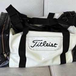 Vintage Titleist Black & White Golf Duffle Weekend Carry Bag 