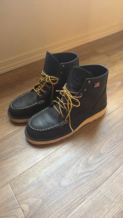 Danner Black Leather Moc Toe Steel Toe Work Boots