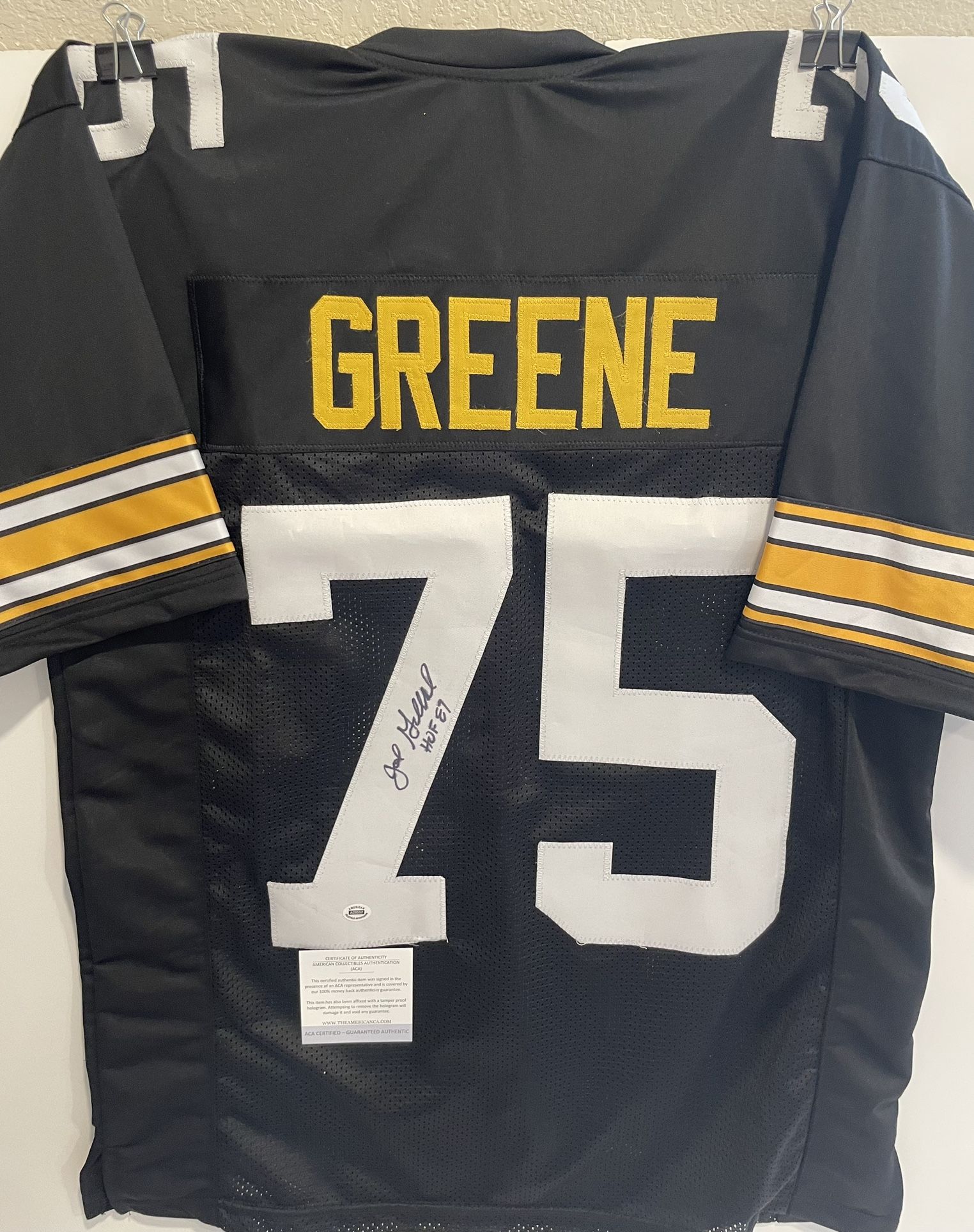 Joe Greene Signed Pittsburgh Steelers Custom Jersey Inscribed HOF 87 W/COA