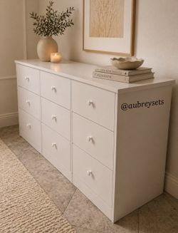 White 9 drawer dresser “jumbo”