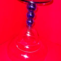 Margarita Blue Glass Stem Cups