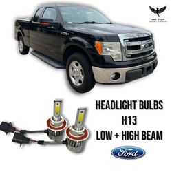 2004 to 2014 Ford F150 F250 F350 LED BULBS H13 WHITE 6K High + Low Beam 6000Lms