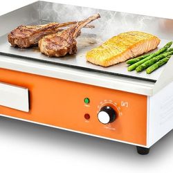 21.6” Electric Griddle – New, Unopened, Nonstick Flat Top, Adjustable Temp