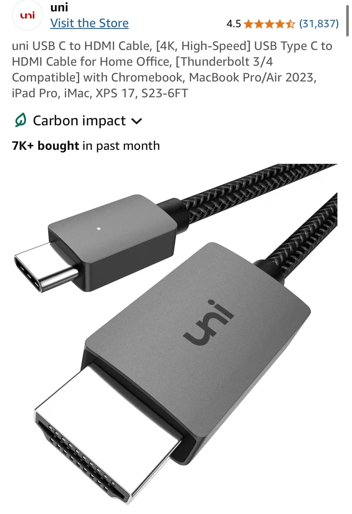 Usb To HDMI Cable 4K High Speed 