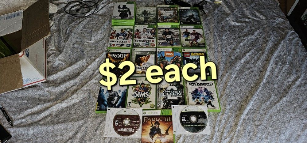 Xbox 360 Games $2 Each 