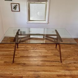 West Elm Glass Dining Table 