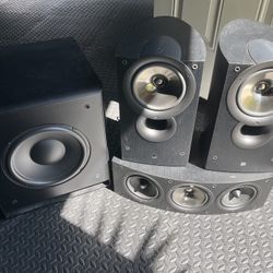 KEF 3.1 Speaker System iQ3 Bookshelf Pair + iQ6c Center + Subwoofer