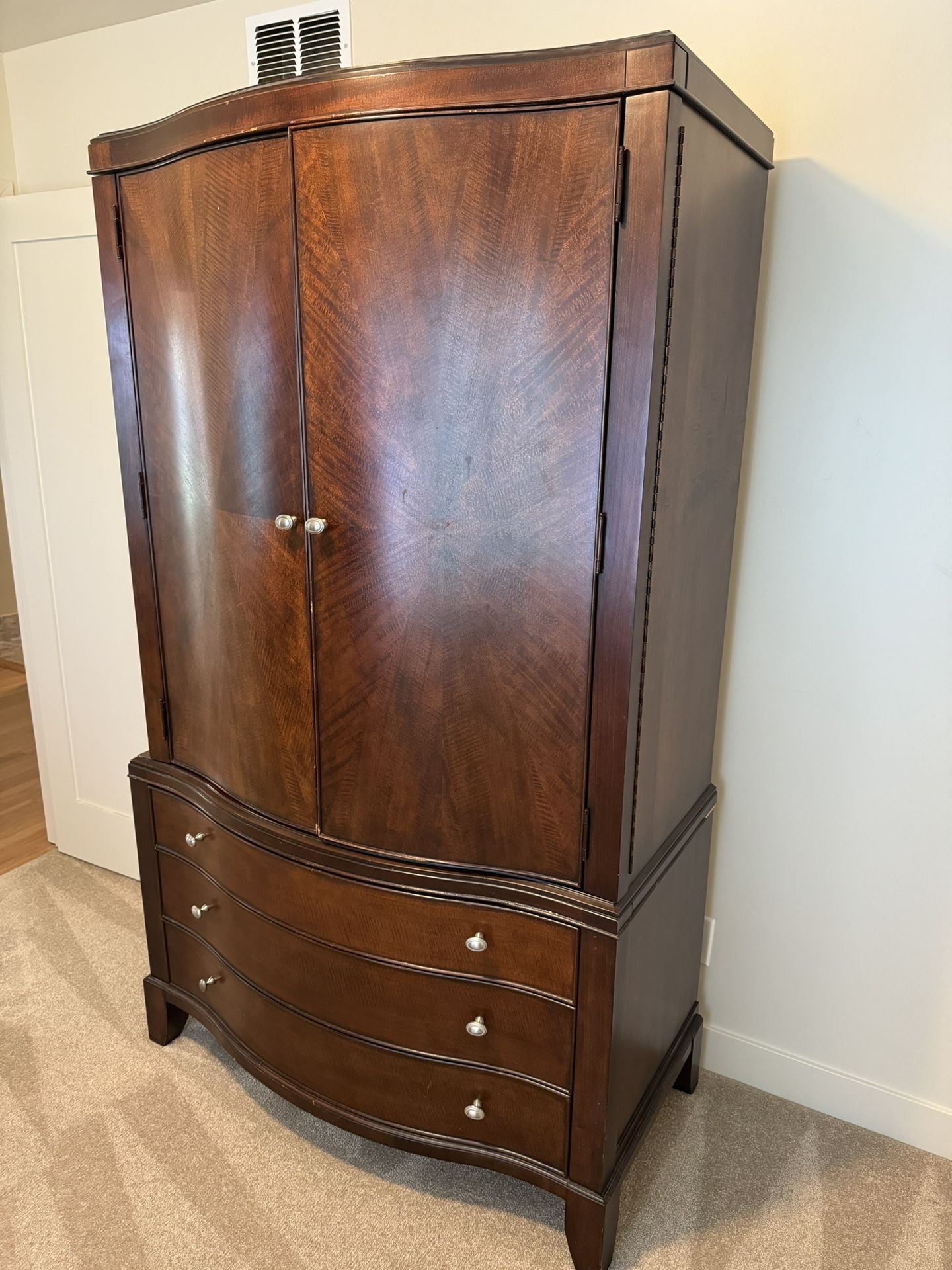 Real Oak Wood Furniture Armoire 2-Door