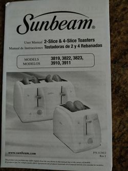 4 Slice Bagel Wide Toaster sunbeam very nice. Clean all working. Rarely used