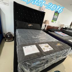 Queen Diamond Bed Frame New Cama Con Colchon 