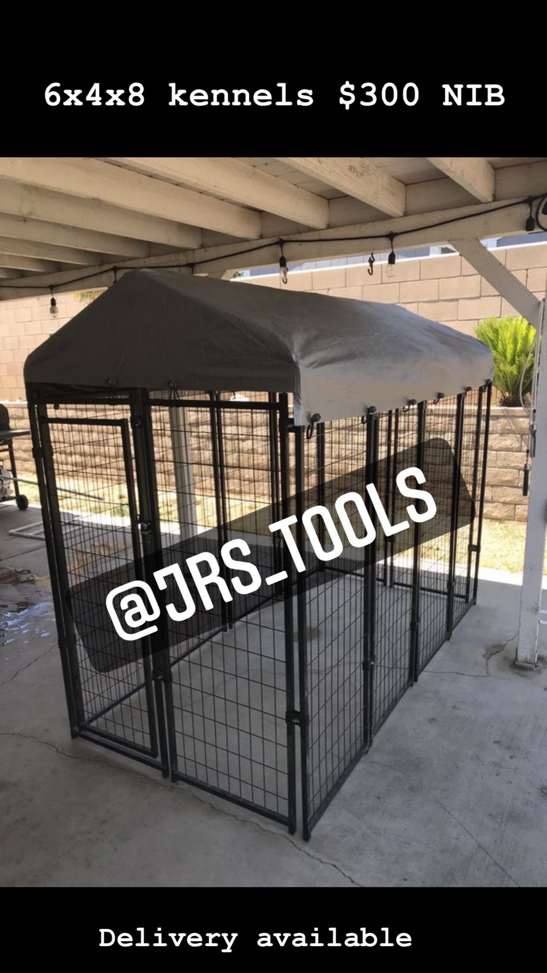 Large Welded Wire Steel Dog Kennel Cage Jaula New 