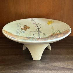 Vintage Mid Century Butterfly Pedestal Cake Plate Stand Tray