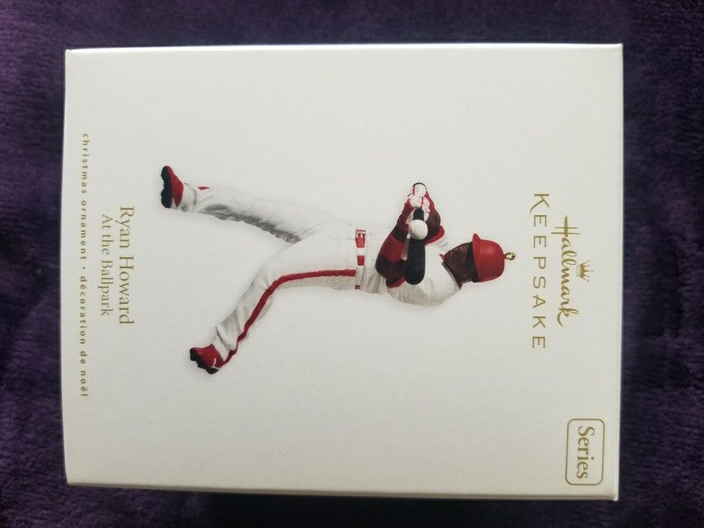 RYAN HOWARD Philadelphia Phillies 2010 MLB Hallmark Keepsake Ornament, NEW IN BOX (Retailed for $16.95)