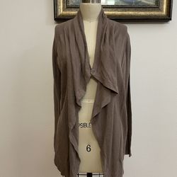 New NWT  Women Size Small Tommy  Bahama Long Sleeve Cardigan Brown Linen Cotton Natural Fiber 