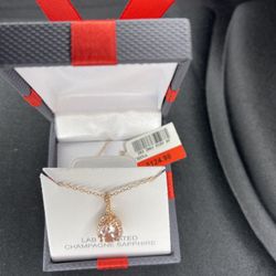 Champagne Sapphire Fine Silver Rose Gold Plated 