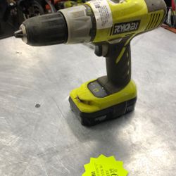 1003 Ryobi P271 18v Lithium Ion Cordless 1/2” Drill Driver W/ Battery 023974