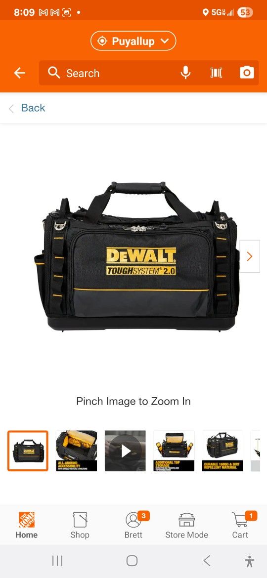 DEWALT TOUGH SYSTEM 2.0 TOOL BAG