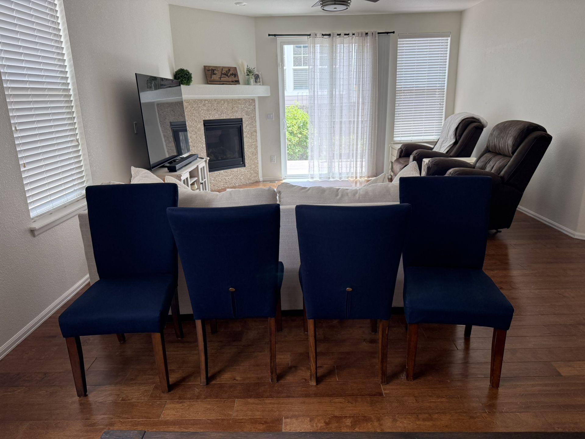 Navy Blue Parson Chairs