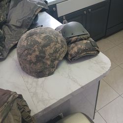 All Military Original Kevlar Helmet, Belt, Pants, Parka, Jacket, Sweater, Knee Protectors, Tent, 