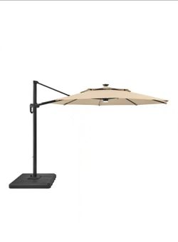 Hampton Bay
11 ft. Aluminum Cantilever Solar LED Offset Patio Umbrella in Putty Beige