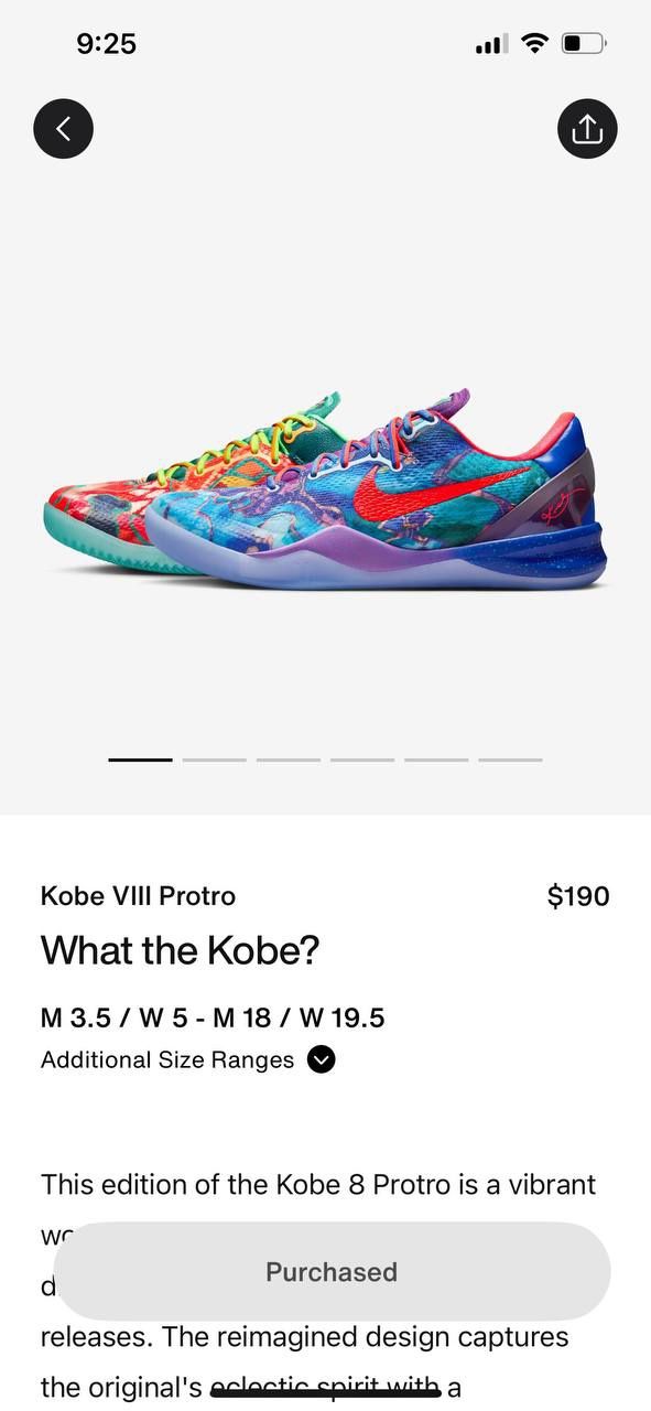 Nike Kobe Basketball Shoes Men’s Size 9.5
