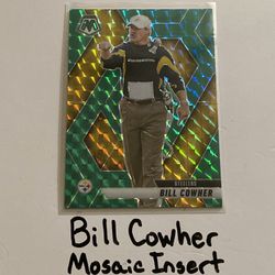 Bill Cowher Pittsburgh Steelers Hall of Fame Head Coach Mosaic Short Print Insert Card. 