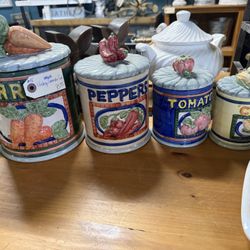 Vegetable Vintage Canister Set 