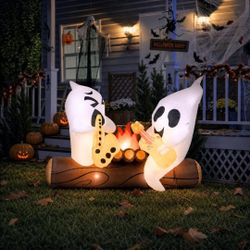 Inflatable Ghosts Campfire Yard Decoration